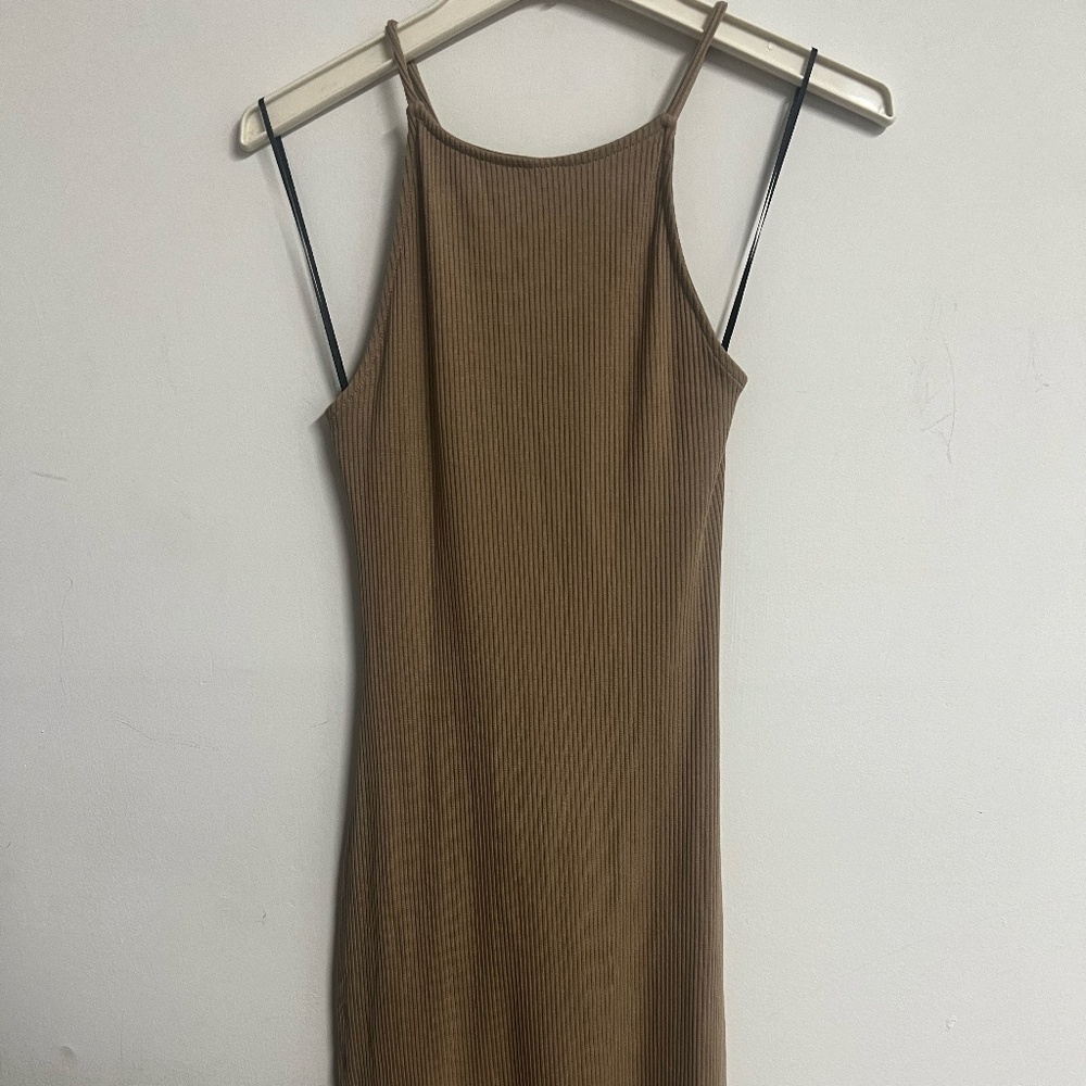 H&M Nude Mini Ribbed Dress